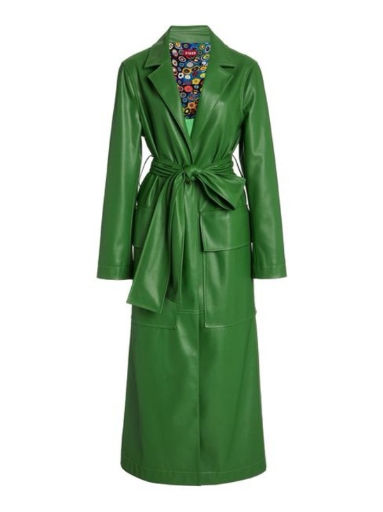 STAUD Jackets & Blazers - STAUD ASHLEIGH FAUX LEATHER COAT IN GREEN